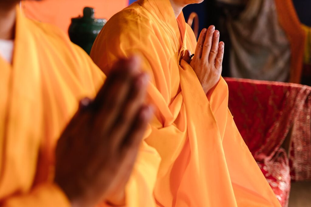 Monks practicing tai chi